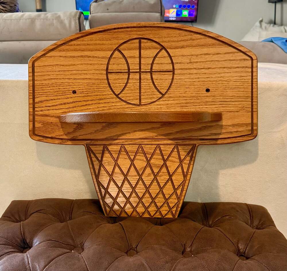 Handcrafted Wooden Children's Indoor Wall-Mounted Basketball Hoop
